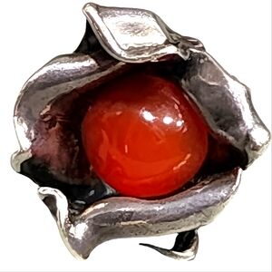 Georg Jensen type big sterling silver Mid century modern ring size 7 car…